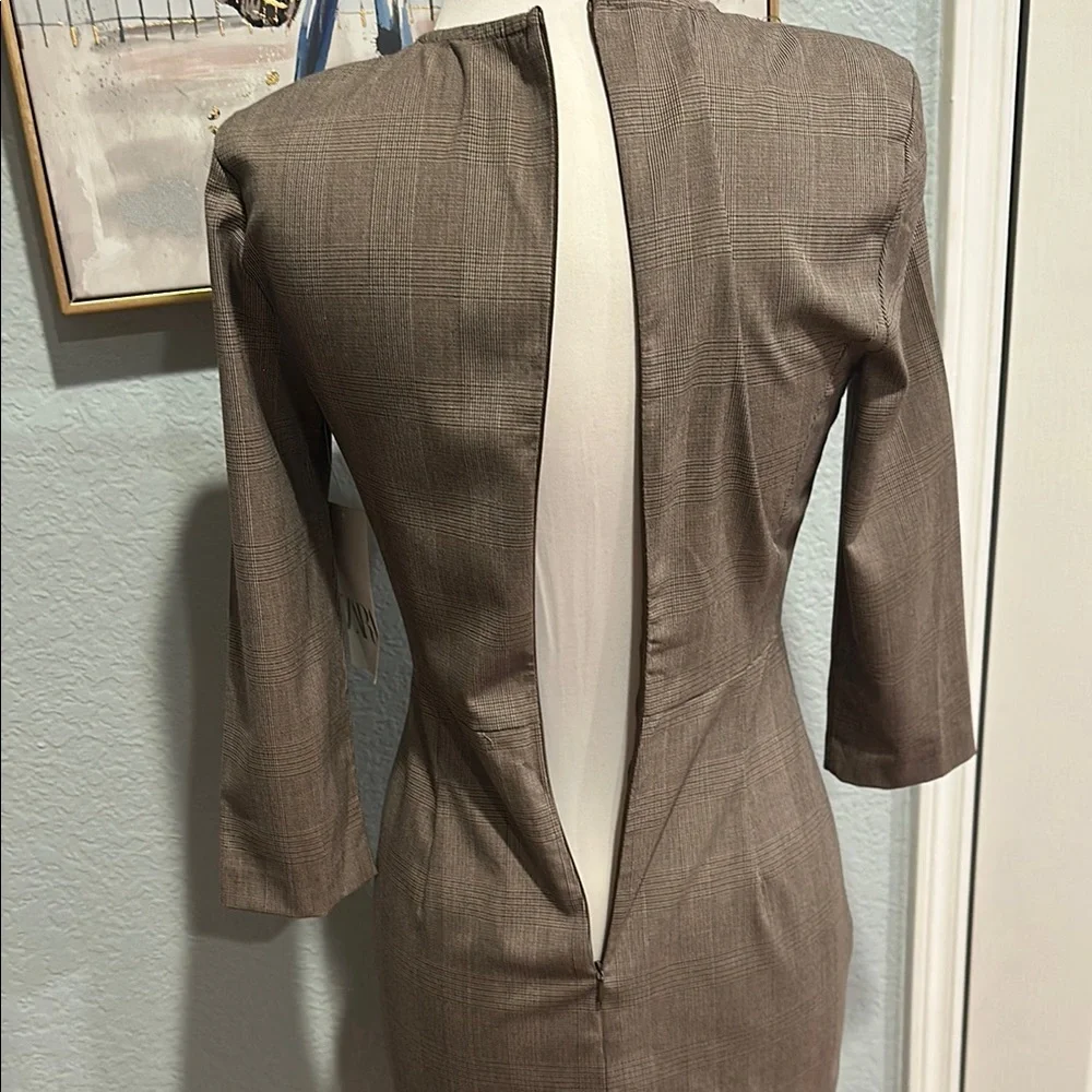 Zara Sz Small Chic Brown Sheath Dress • NWT! - Picture 8 of 15